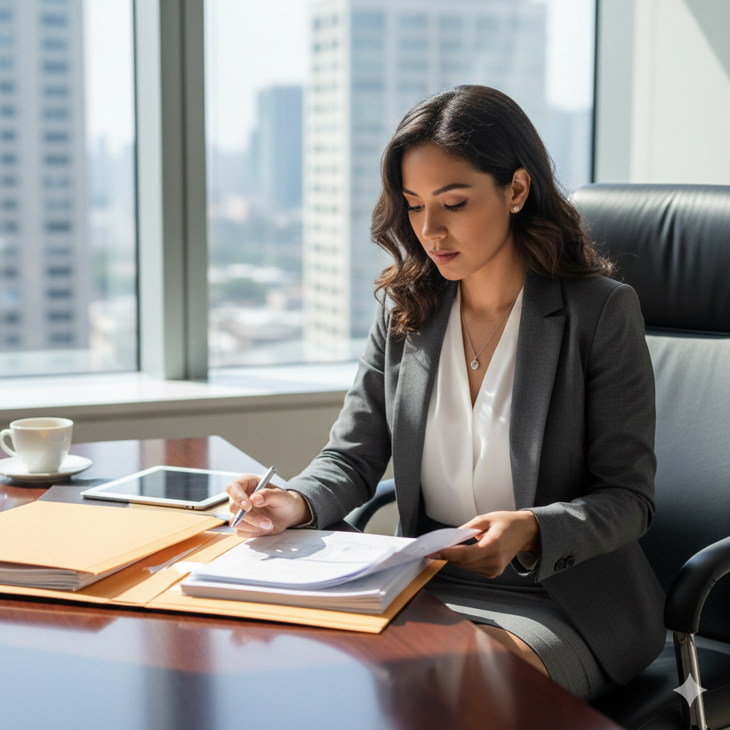 Mulher em seu ambiente de trabalho